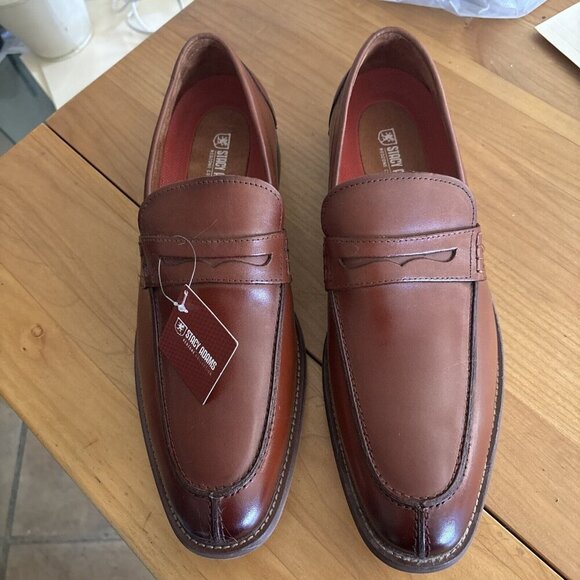 Mens  Stacy Adams Marlowe Algonquin Moc Toe Penny Slip On Cognac Leather 25550 main image 10
